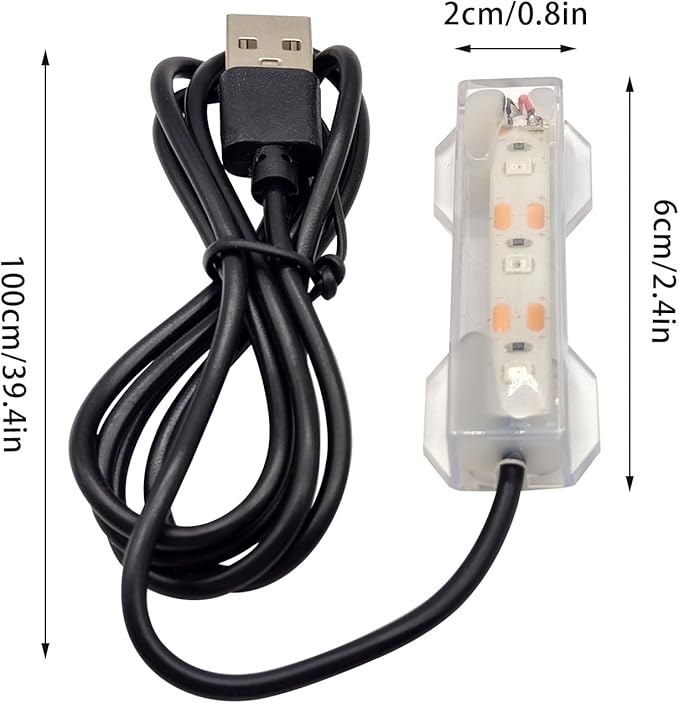 Flylin 4PCs 5V USB Aquarium Light, Smal Decoration LED Lighting Lamp, Aquarium Water Plant Light for Desktop Fish Tank Indoor Water Garden (Colorful)