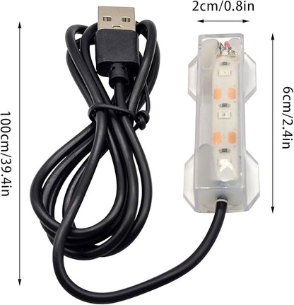 Flylin 4PCs 5V USB Aquarium Light, Smal Decoration LED Lighting Lamp, Aquarium Water Plant Light for Desktop Fish Tank Indoor Water Garden (Colorful)