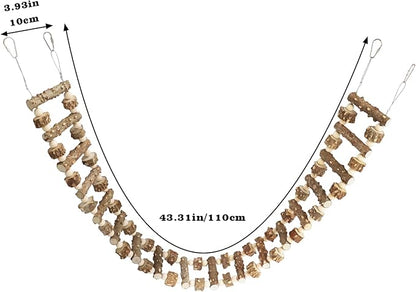 Natural Pepper Wood Hanging Pet Bridge & Swing, Rat & Hamster Climbing Toys, Bird Cage Accessories, Suitable for Parrot, Rat, Squirrel, Sugar Gliders