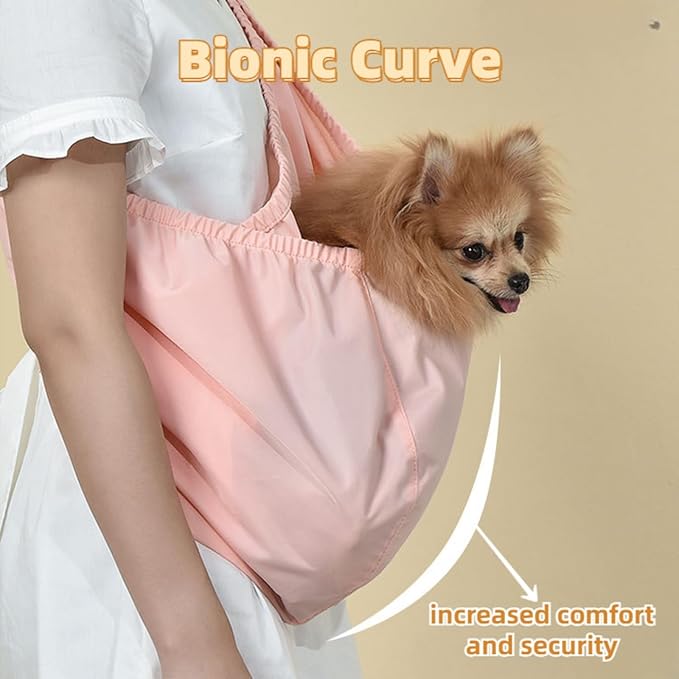 Dog Carrier Sling, Puppy Carrier Bag with Storage Pocket, Hands Free Reversible Pet Papoose Bag, Travel Safe Sling Bag, Suitable for Puppies,Small Dogs Cats Outdoor (Pink)