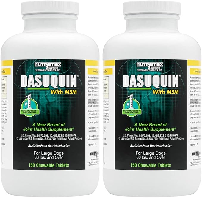 Nutramax Dasuquin for Large Dogs, Joint Health Supplement, Contains Glucosamine for Dogs, Plus Chondroitin, ASU, MSM and More, Supports Healthy Joints, Chewable Tablets, 2 Pack, 300 Count