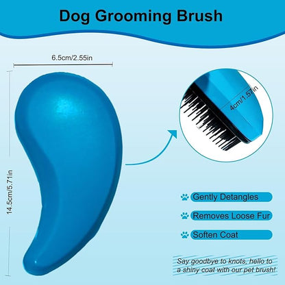 Puppy Brush - Soft Dog Brush - Perfect for Yorkie, Shih Tzu, Maltipoo & Maltese Grooming - Gentle Hair Remover for Easy Pet Grooming at Home (Blue)