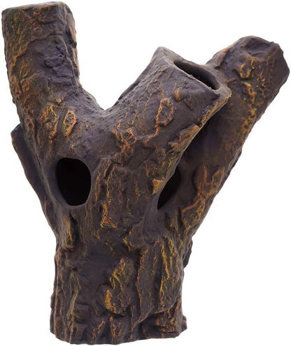 Plecoceramics Aquarium Ceramic Decorations Cave Betta Stone Decor - Aquarium Fish Tank Hideway Decor for breeding Cichlids Plecos Betta Toys Hideout (Snag)