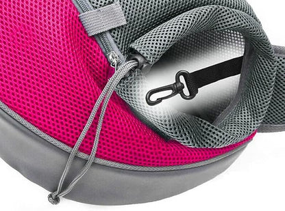 Kucehiup Dog Sling Carrier for Small Dogs Cat Carrier Breathable Mesh Bag(Fits Approximately 3 lbs to 6 lb Pets)(Rose Red)