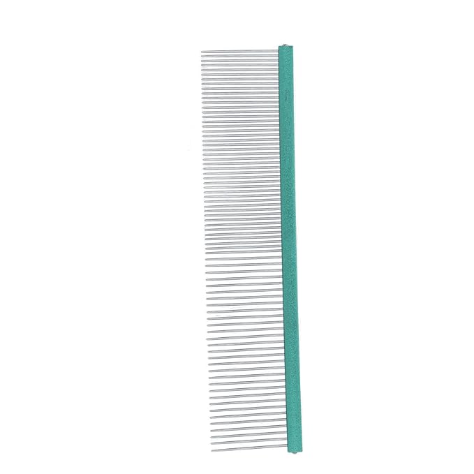 Greyhound Comb For Dogs, Metal Dog Comb Dog Combs with Rounded Ends Dog Comb Cat Comb For Removing and Knots Grooming Tool For Long Short Haired Dog (Green 13cm/5.1in)