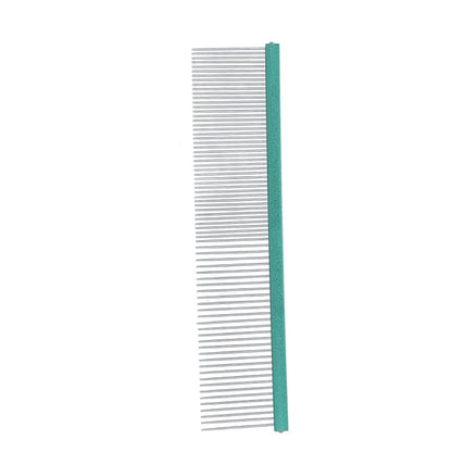 Greyhound Comb For Dogs, Metal Dog Comb Dog Combs with Rounded Ends Dog Comb Cat Comb For Removing and Knots Grooming Tool For Long Short Haired Dog (Green 13cm/5.1in)