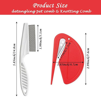 5PCS Pet Knotting Comb for Cats, De Knotting Comb for Dog, Knotting Comb Pet Grooming Tool for Removing Tangled and Grooming Loose Knotted Hair