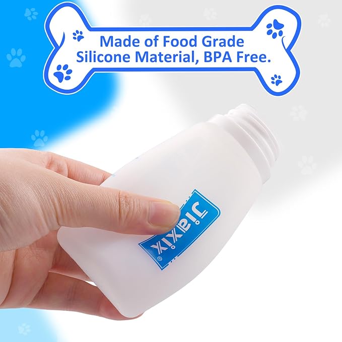 3 Pack Kitten Silicone Bottle Feeding Kit,Nipple & Feeding Kit for Kittens, Reusable Newborn Kitten Supplies, Suitable for Feeding Kitten, Puppy, Rabbit,Hamster (Blue, Medium)