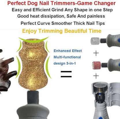 Fit Dremel Diamond Bit for Dog Nails, for Dremel 7350 pet Nail Grinder Attachment, Dog Nail Fit Dremel Bit, Fit Dremel 7760 pgk Dog Nail Grinder Diamond Bits for Pet 1/8'' Rotary Tool (XX Large)