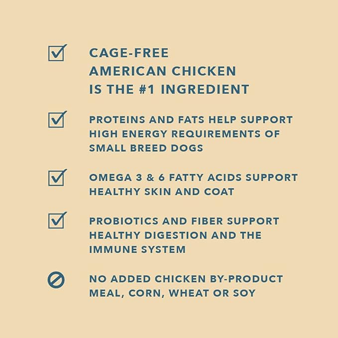 Amazon Brand – Wag Small Breed Dry Dog Food, Chicken and Brown Rice, 15 lb Bag