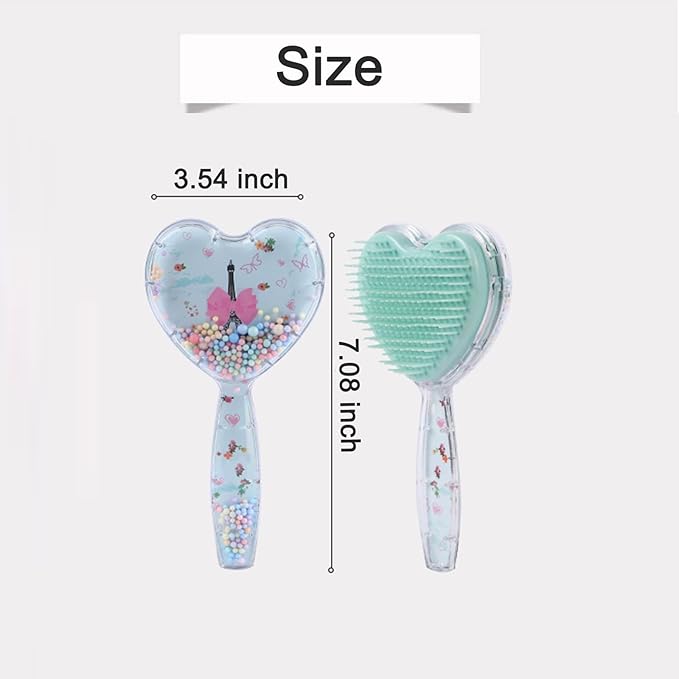 Soft Dog Brush for Small Dogs - Gentle Puppy Massaging Brush for Shih Tzus, Yorkies, Maltipoos, Maltese, Cats & Rabbits - Love Shape Design for All Hair Types (Light Blue)