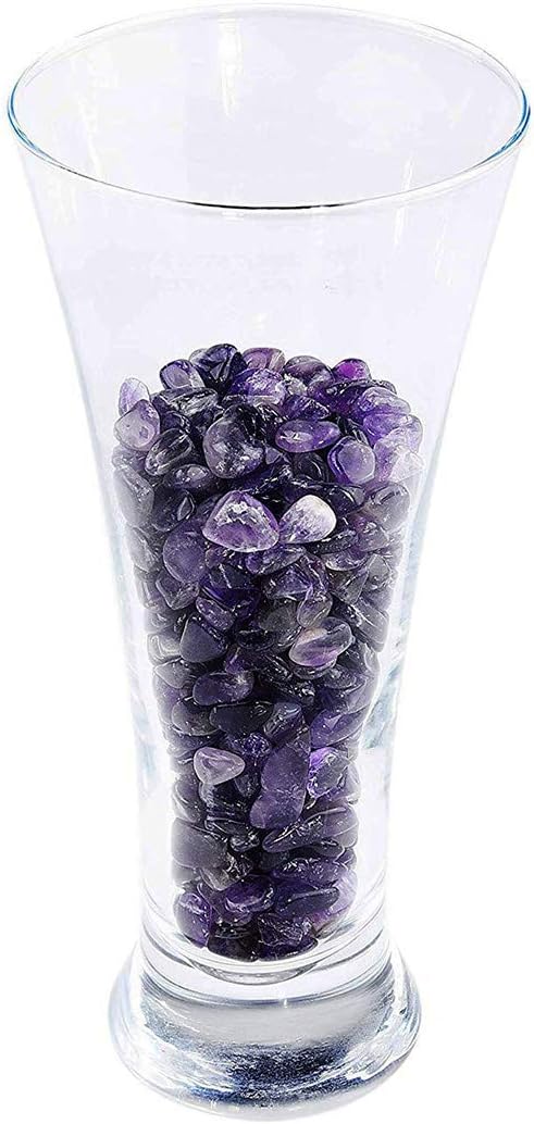 WAYBER 1 Lb/460g Natural Purple Amethyst Quartz Crystal Stones Irregular Decorative Pebble Rock Sand for Aquarium/Fish Turtle Tank/Vase Fillers/Air Plants/Succulent Plants Decor (Fill 1 Cup)