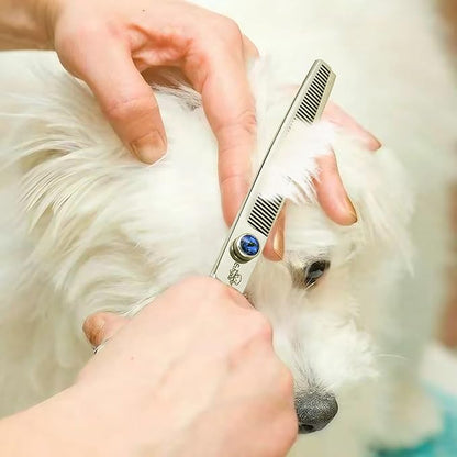 7" Thinning Shears for Dogs  50 Teeth Thinning Scissors for Pet Grooming, Precision Blending Scissors for Dogs and Cats, 440C Stainless Steel, Texturizing Shear with Comfortable Grip