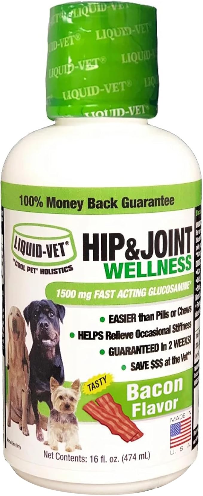 LIQUID-VET K9 Hip & Joint Formula, Bacon Flavor, 16oz