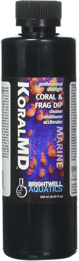 Brightwell Aquatics Koral MD Pro - Professional Strength Coral & Frag Dip & Cleaner, Conditioner & Acclimator for Coral Aquarium Tanks - Aquarium Water Treatments & Reef Supplies, 8.45 fl oz
