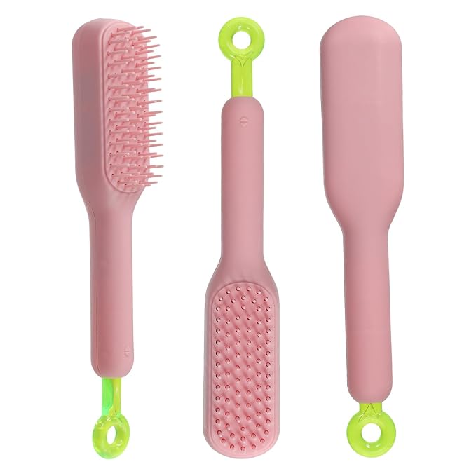 3 Pcs Puppy Brush for Small Dogs, Scalable Grooming Brush,Suitable for Small Dogs Cats Rabbits of All Hair Types (Pink)