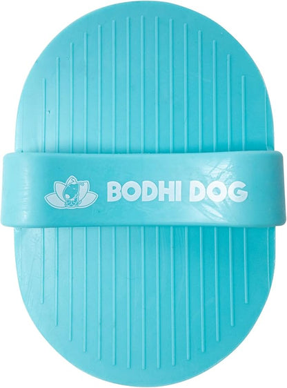 Bodhi Dog Hair Brush & Shampoo Bundle - Rubber Grooming Brush for Cats & Dogs - Gentle Scrubber for Long & Short Hair - Waterless Shampoo for Sensitive Skin & Bath Brush Set (Aqua)