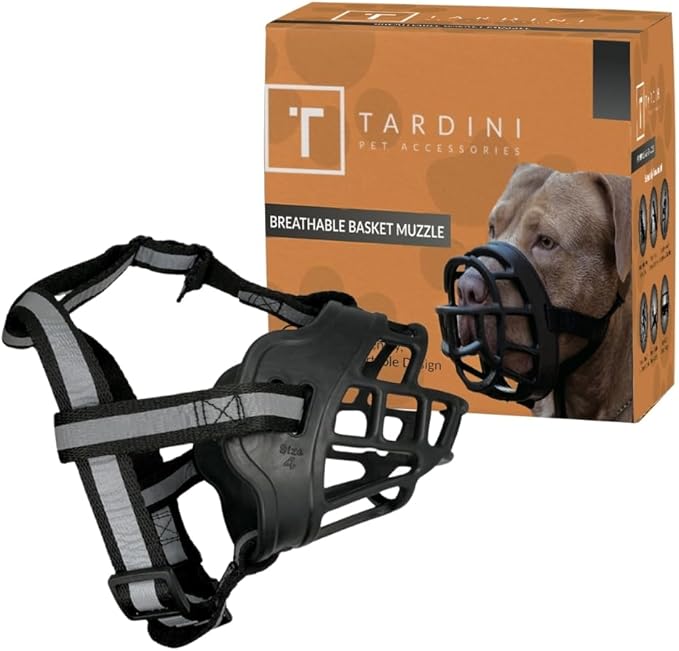 Dog Muzzle Soft Rubber Basket Muzzle for Large Dogs- Dog Muzzle for Medium Sized Dogs- Muzzle for Small Dogs - Prevents Biting, Scavenging- Allows Panting, Drinking- Bozales para Perros- Mouth Guard