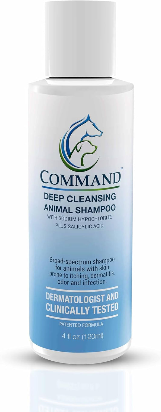 Command Medicated Dog Shampoo for Itchy Skin, Anti-Itch Relief for Allergies and Dry Skin, Healing Soothing Pet Care Formula (4 oz)