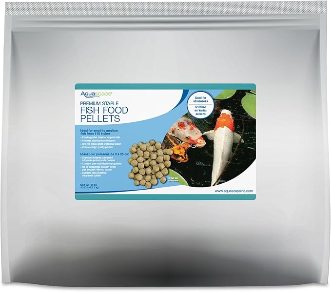 Aquascape Premium Staple Fish Food Pellets for Medium to Large Pond Fish, Large Pellet, 11 Pounds / 5 kg | 81049