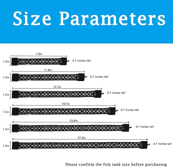 Submersible Aquarium Light for Fish Tank,24/7 Mode Full Spectrum LED Fish Tank Light with Air Bubble Hole RGB Color Changing Brightness Timer Adjustable,15.7inch 12W Fish Light