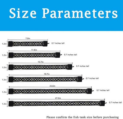 Submersible Aquarium Light for Fish Tank,24/7 Mode Full Spectrum LED Fish Tank Light with Air Bubble Hole RGB Color Changing Brightness Timer Adjustable,15.7inch 12W Fish Light