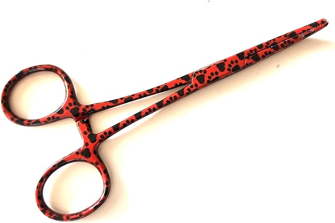 Dog Pet Ear/Nose Hair Puller Grooming Hemostat Locking Forceps Pliers, 5.5" (14cm) (Red)