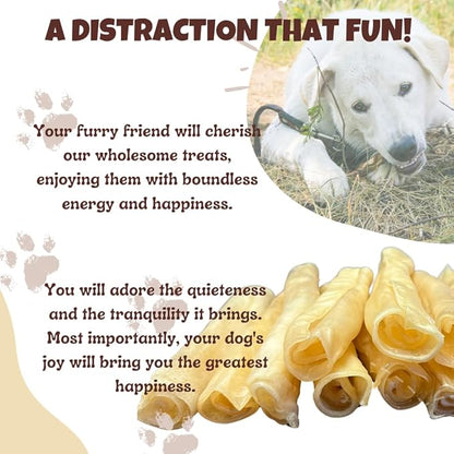 Amazing Dog Treats - Large Collagen Stick - 6 Inch, 100 Count - Beef Cheek Rolls for Dogs - Pure No Hide Bones