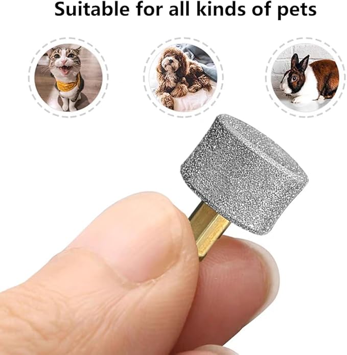 Dog Nail Grinder Replacement Head, 4 Pack Pet Nail Grinder Diamond Tip Replacement Professional Dog Claw Smoothing Grinder Bits, Safe and Painless Replaceable Diamond Nail Grinder Tips