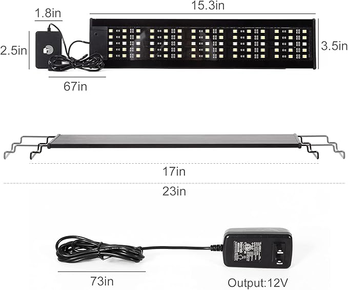 REPTI ZOO Reptile Aquarium Terrarium LED Light Ultra-thin Day and Night Light for Reptiles Aquarium Light, 3-Color Modes LED Light Hood 15W for 18 inch or Larger Terrariums for Reptile Plant Fish Tank