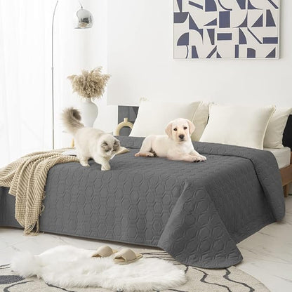 Waterproof and Anti-Slip Dog Bed Cover and Pet Blanket Sofa Pet Bed Mat ï¼_ar Incontinence Mattress Protectors Furniture Couch Cover for Most Cats Dogs, Petsï¼82x82- Dark Greyï¼