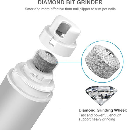 Dog Nail Grinder and Clippers Quiet with 10h Working Time Professional Pet Nail Trimmer Stepless Speed Regulation Pet Nail Grinder Electric Nail File for Large Medium Small Dogs and Cats