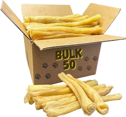 Amazing Dog Treats - Large Collagen Stick - (12 Inch - 50 Count) - Beef Cheek Rolls - 100% Pure Collagen Sticks