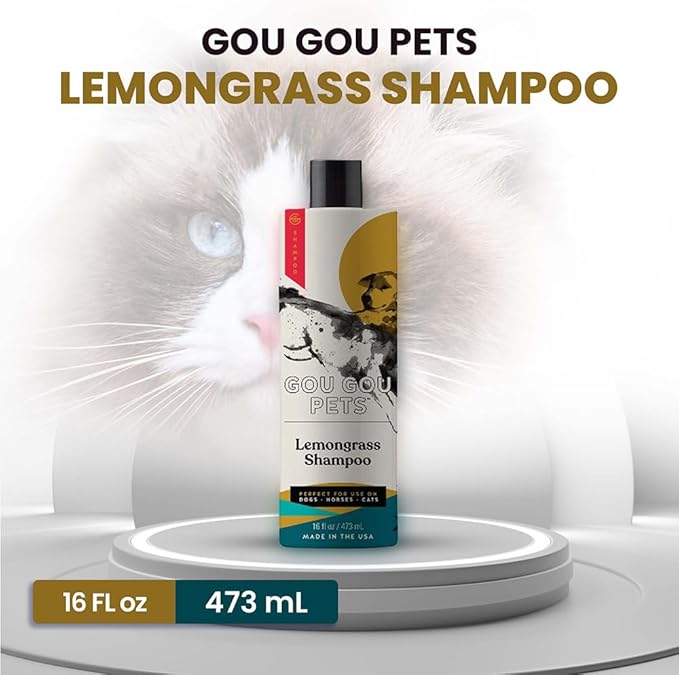 Holistic, Natural and Clean Pet Care Lemongrass Shampoo: Veterinarian Recommended - Hydrate Your Pet_ Coat With Our Hypoallergenic Shampoo For Dogs, Cats and Horses - Made in USA - 16 oz