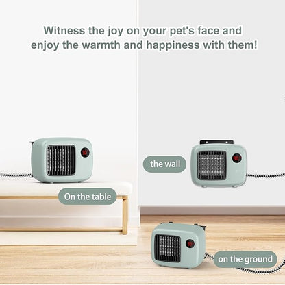 600W Dog House Heater,Anti-Bite Cord Heated Dog House,Wall-Mounted Dog Heater,Dog House Heater Outdoor Keep Your Pet Warm and Happy UL Tested for Safety (green)