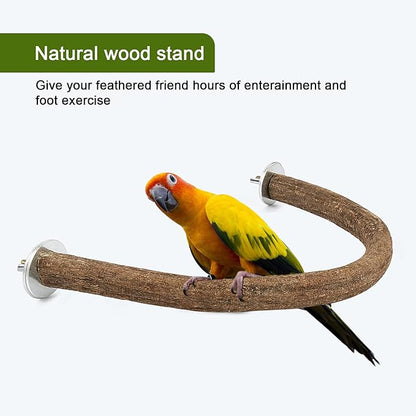Rypet 2PCS Natural Wood Bird Perches for Cage,Wooden Parakeet cage Accessories,Parakeets Stand Perch,U Shape Parrot Perch Bird Stand Toys for Parakeet, Conure, Cockatiel, Budgie, Lovebirds S