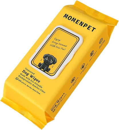 3-in-1 Pet Wipes for Dogs & Cats, Cleaning, Odor-Controlling & Hydrating, Grooming Wipes for Paws, Body and Butt, Unscented, 100 Count