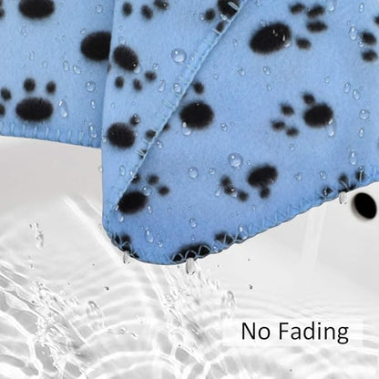 Comsmart Dog Blankets for Small Dogs, 6 Pack Puppy Blanket Cute Paw Print Pet Blanket for Dog, Puppy, Cat, Kitten, 39x31 inches, Blue