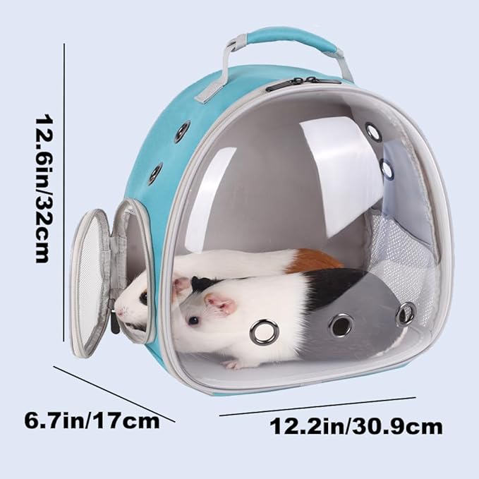 Portable Small Animal Backpack Travel Breathable Pet Carrier Bag Cages for Guinea Pig, Rabbit, Bearded Dragon, Squirrel, Tortoise, Bird, Lizard