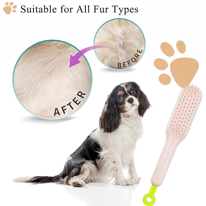 Scalable Grooming Brush for Small Dogs, Puppy Brush ï¼ Soft Dog Brush for Shih Tzus, Yorkies, Maltipoos, Maltese (Pink)
