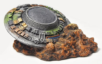 Aquarium Decorations-UFO Fish Tank Accessories for Betta Hide Flying Saucer Creative Small Fish Tank Decor Reptile Box Landscaping Ornament