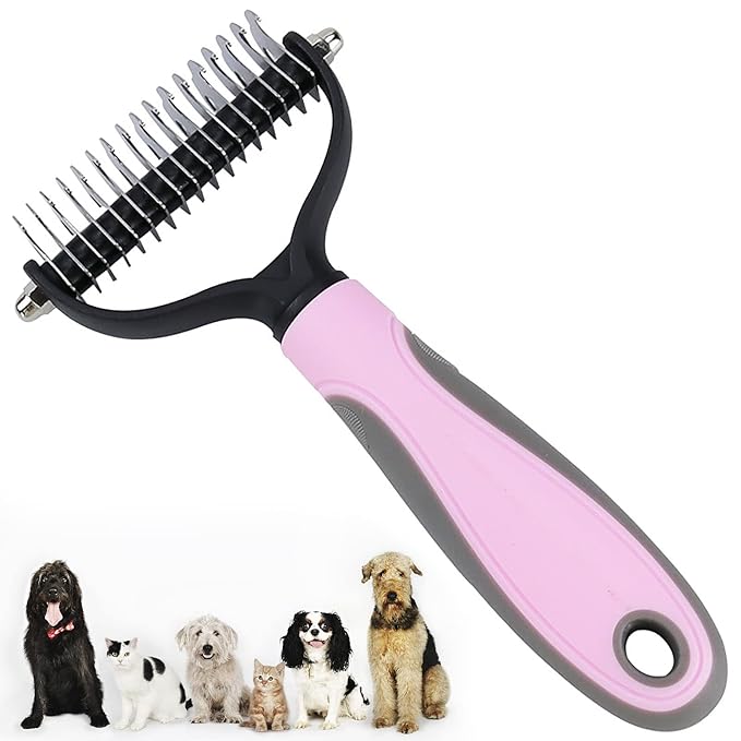 Cat Brush for Shedding, Cat Brushes for Indoor Cats, Pet Cat and Dog Self-Cleaning Brush, Removes Loose Undercoats and Mats, Dog Brush Pet Massage Brush for Short and Long Hair Dogs, Cats, Rabbits