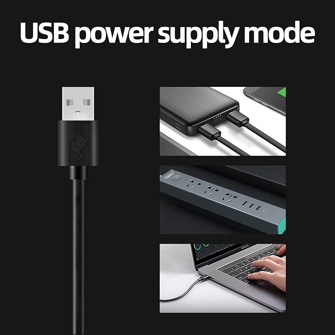 UPETTOOLS Aquarium Light with Adapter LED Clip on Fish Tank Light Small Full Spectrum USB Light 360° Rotation Lighting 5W