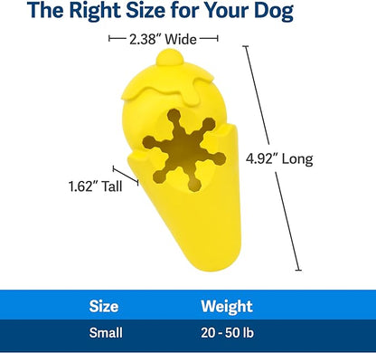 PetSafe Frosty Cone Dog Toys  Fill and Freeze Treat Holding Chew Toy  BPA Free Rubber  French Vanilla Scented  Interactive Pet Puzzle for Boredom or Separation Anxiety