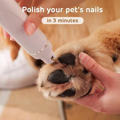 Dog Hair Clippers for Grooming Kit and Dog Paw Trimmer Nail Grinder for Grooming, Low Noise Rechargeable Cordless, Shaver Grooming Supplies for Pet Cats Dogs (White, White)