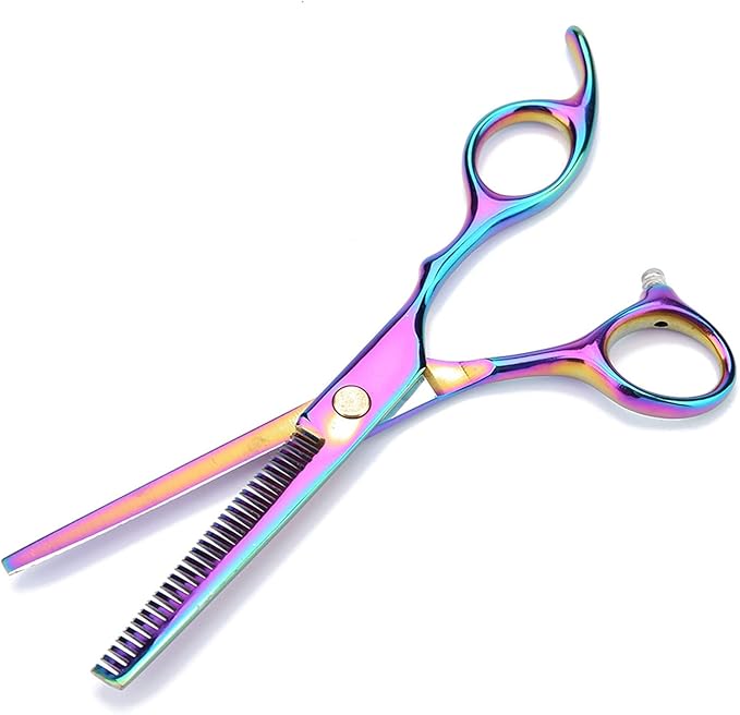 Dog Grooming Scissors Pet Hair Trimmer Thinning Cu,Azz Scilab Dog ScissorsProfessional Pet Dog Hair Cutting Scissors Grooming Hairdressing Shear Blue Thinning Shear(Colored scissors)