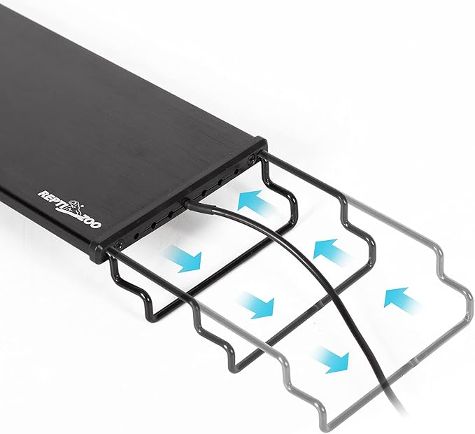 REPTI ZOO Reptile Aquarium Terrarium LED Light Ultra-thin Day and Night Light for Reptiles Aquarium Light, 3-Color Modes LED Light Hood 15W for 18 inch or Larger Terrariums for Reptile Plant Fish Tank