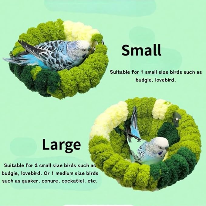 Bird Nest for All Seasons, Bird Cage Nest for Parrot, Parakeets, Lovebirds, Cockatiels, Budgies, Conures, Quaker, Small and Medium Birds (Large,Blue)