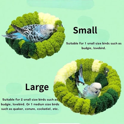 Bird Nest for All Seasons, Bird Cage Nest for Parrot, Parakeets, Lovebirds, Cockatiels, Budgies, Conures, Quaker, Small and Medium Birds (Large,Blue)
