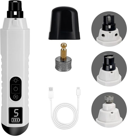 Silent Groom Pro Nail Grinder, 5 Speeds Dog Nail Grinder, Rechargeable Electric Pet Nail Trimmer File Toenail Grinder for Puppy Small Medium Large Breed Dogs & Cats